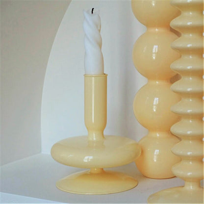 Ivory Glass Candleholder | Veska