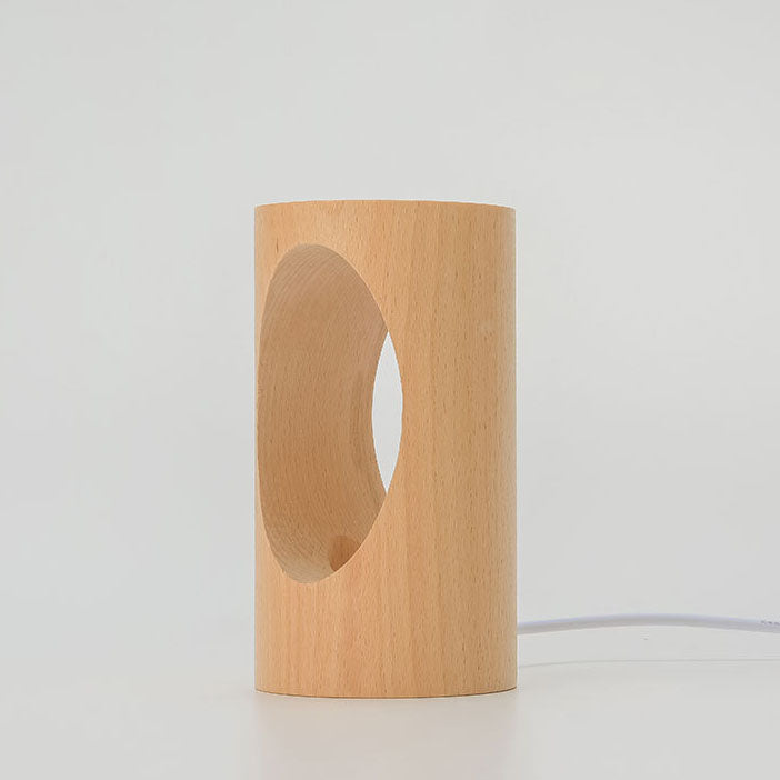 Japansk massivträ rektangulär kolumn LED nattlampa USB bordslampa | Veska