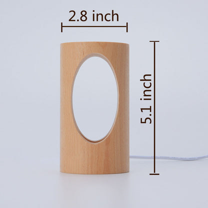 Japansk massivträ rektangulär kolumn LED nattlampa USB bordslampa | Veska