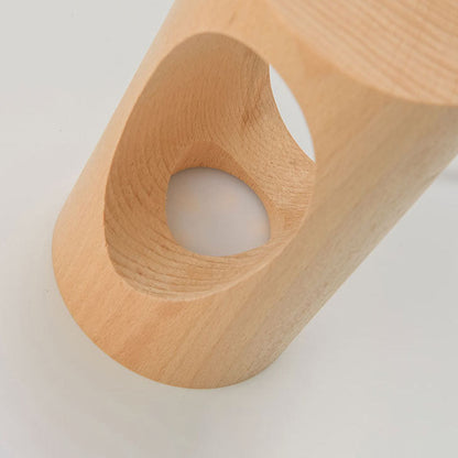 Japansk massivträ rektangulär kolumn LED nattlampa USB bordslampa | Veska