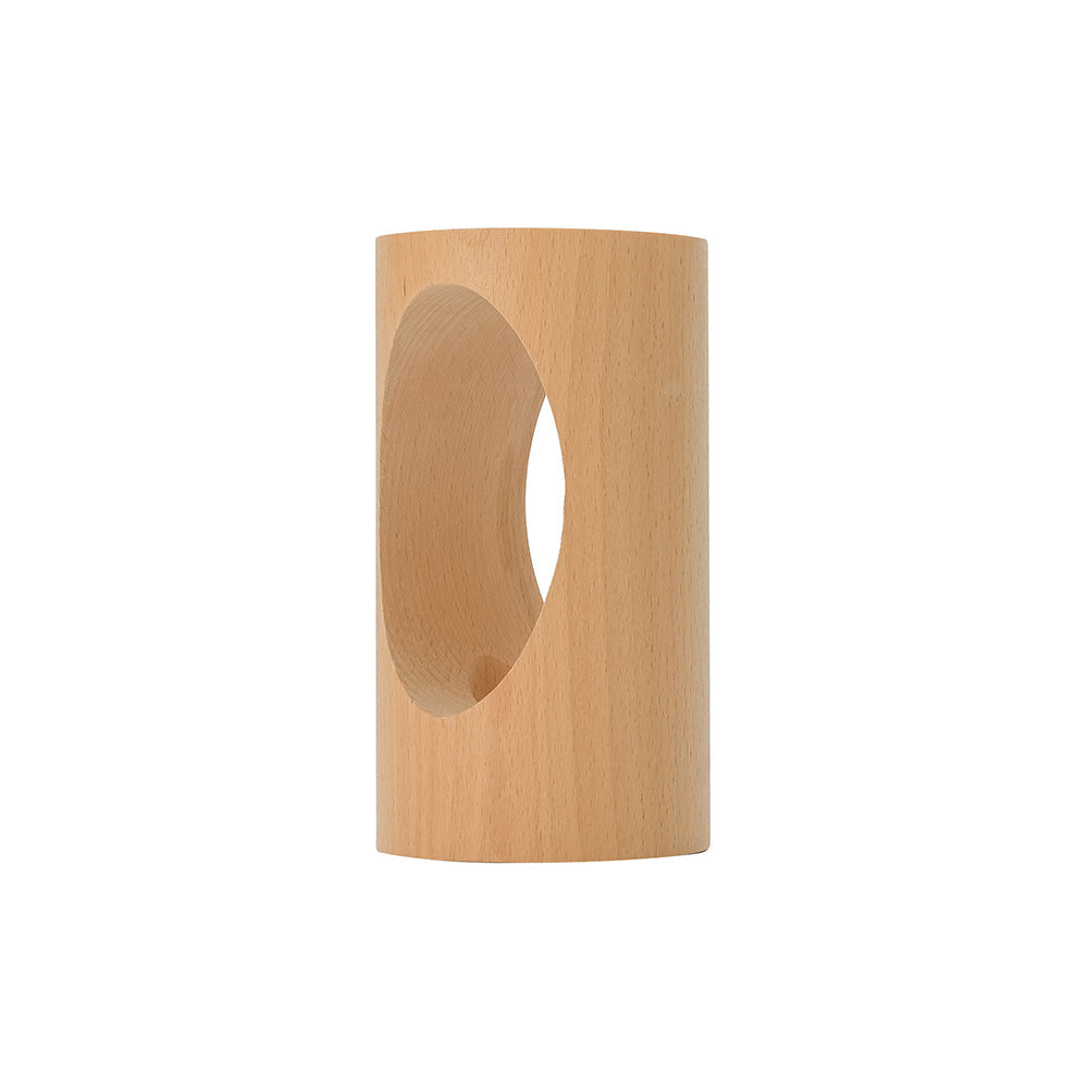 Japansk massivträ rektangulär kolumn LED nattlampa USB bordslampa | Veska