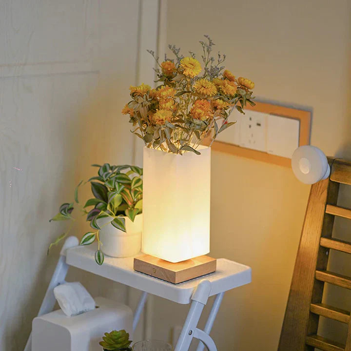 Japansk stil sänglampa med varm glaskruka | Veska Kvadrat