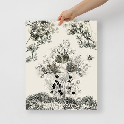 Japansk trädgårdsscen väggkonst | Veska 16×20