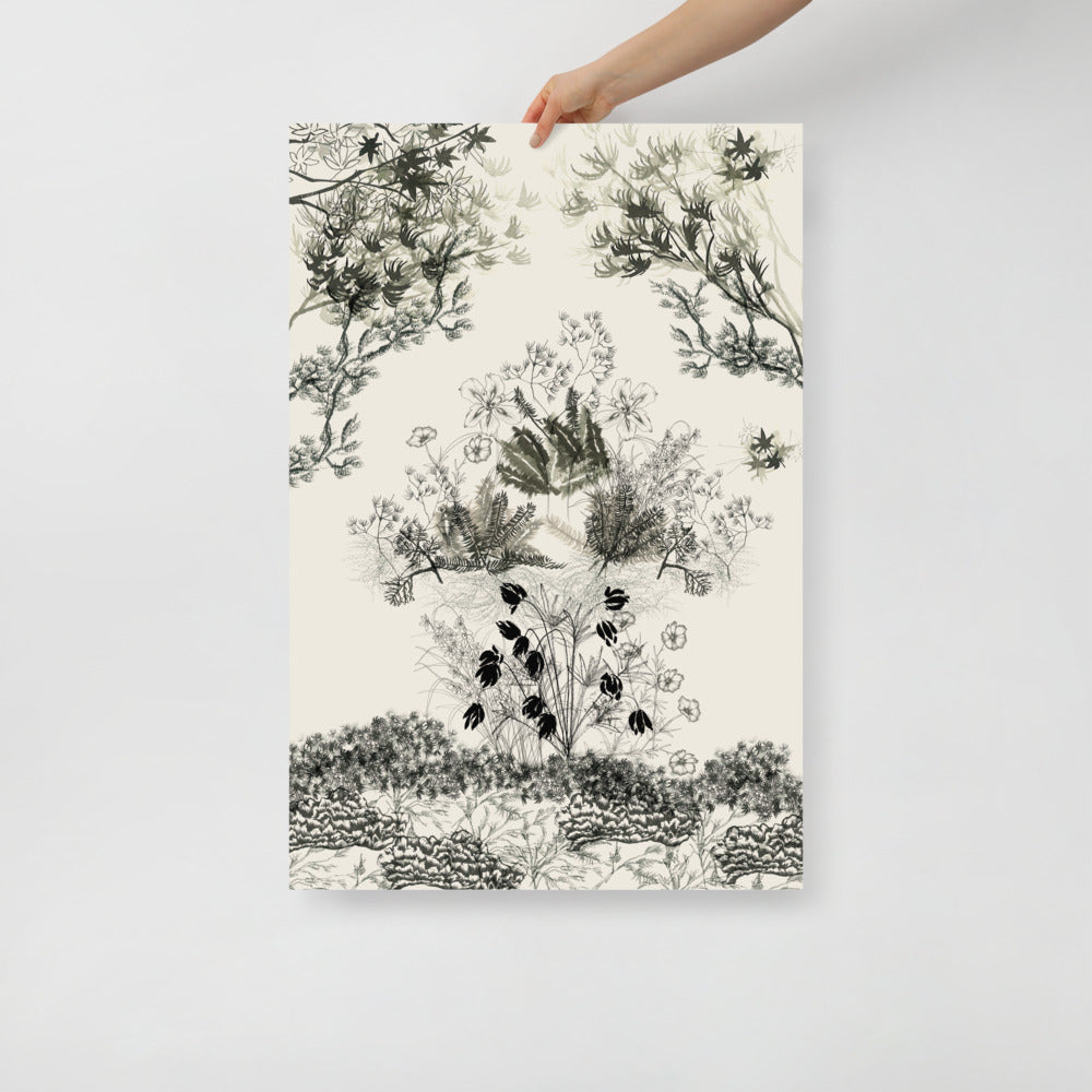 Japansk trädgårdsscen väggkonst | Veska 24×36