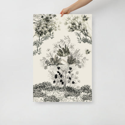 Japansk trädgårdsscen väggkonst | Veska 24×36