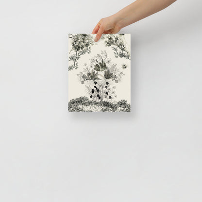 Japansk trädgårdsscen väggkonst | Veska 8×10