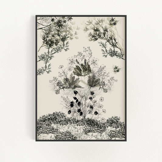 Japansk trädgårdsscen väggkonst | Veska 12×16