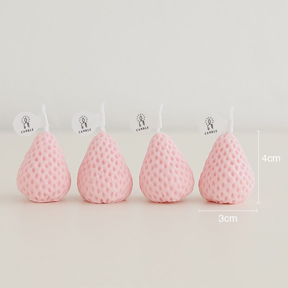 Jordgubbsaromatisk ljus | Veska Rosa 4 Delar 3x4cm 1.2"x1.6"