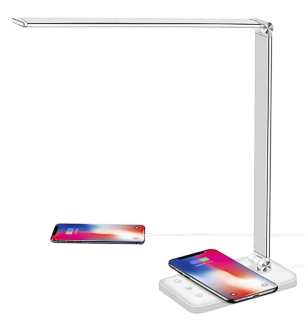 Justerbar LED-bordslampa med laddningsfunktion | Veska Vit