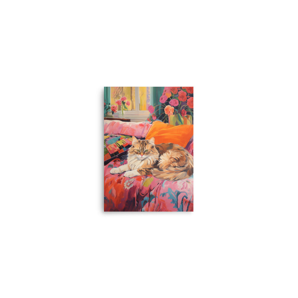 Katt under soffan | Veska 5″×7″