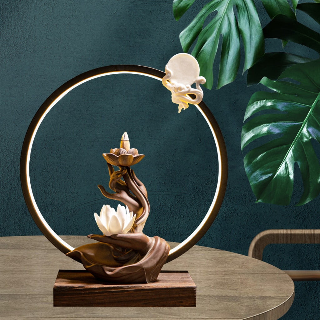 Keramisk Antik Återflödes Vattenfall Rökelse Brännare | Veska