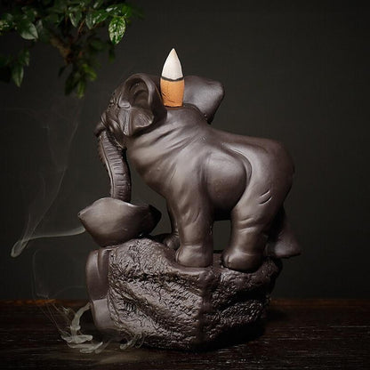 Keramisk Elefant Backflow Rökelsebrännare | Veska