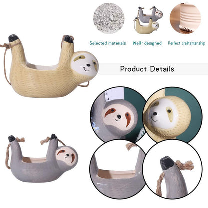 Keramisk Glad Sloth Blomkruka | Veska