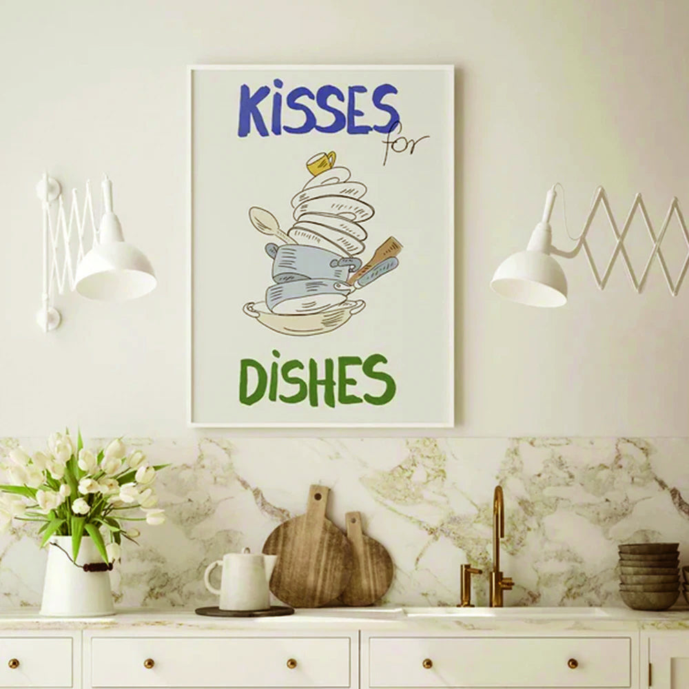 Kisses for Dishes Väggkonst | Veska