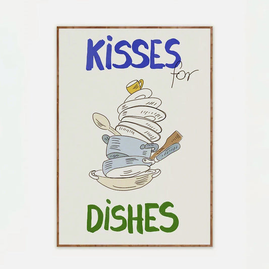 Kisses for Dishes Väggkonst | Veska