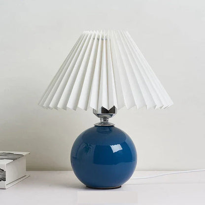 Klassisk Bordslampa med Vikbar Lampskärm för Varm Ljus | Veska Blå och vit