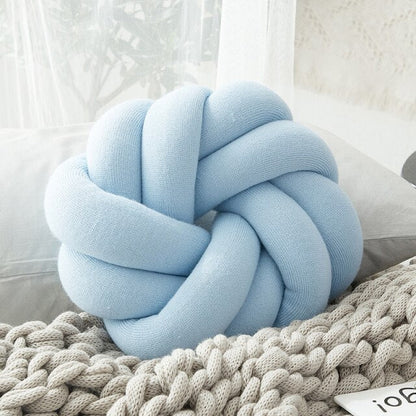 Knot Rund Kudde | Veska Himmelblå 25-30cm