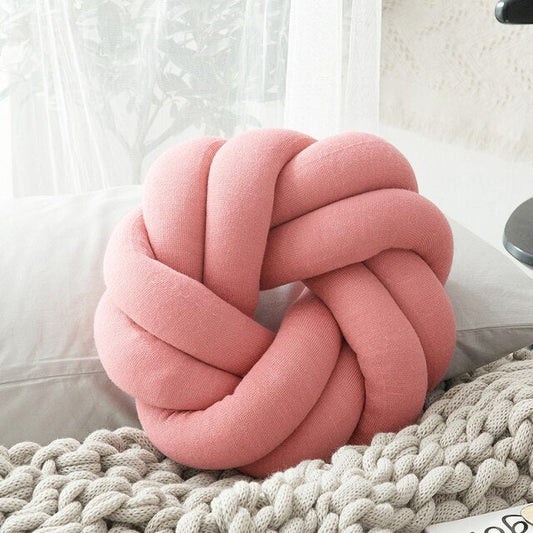Knot Rund Kudde | Veska Rosa 25-30cm
