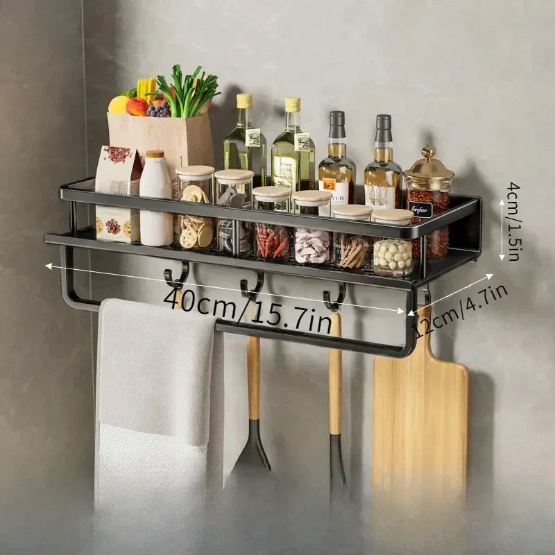 Köks hylla - Svart | Veska svart 40 cm krokstav