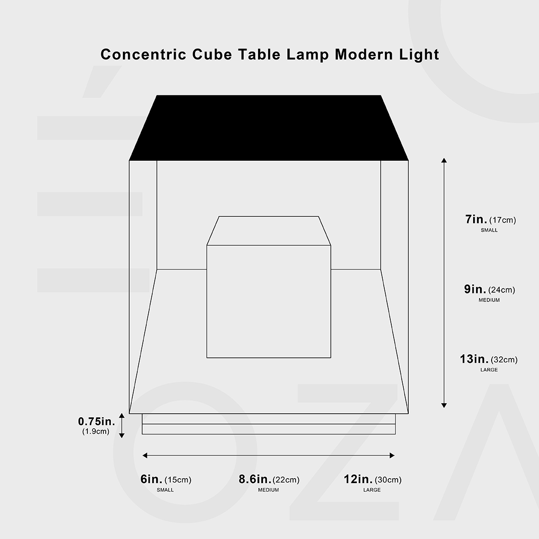 Koncentrisk Kub Lampa, Modern Belysning | Veska