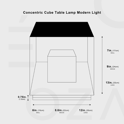 Koncentrisk Kub Lampa, Modern Belysning | Veska