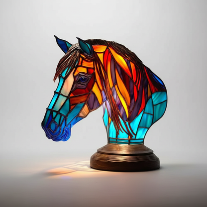 Konstnärlig bordslampa - AnimalGlow | Veska Häst