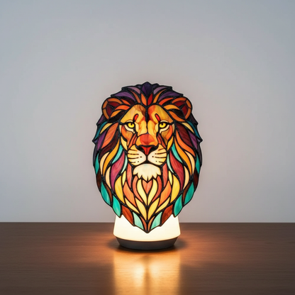 Konstnärlig bordslampa - AnimalGlow | Veska Lejon