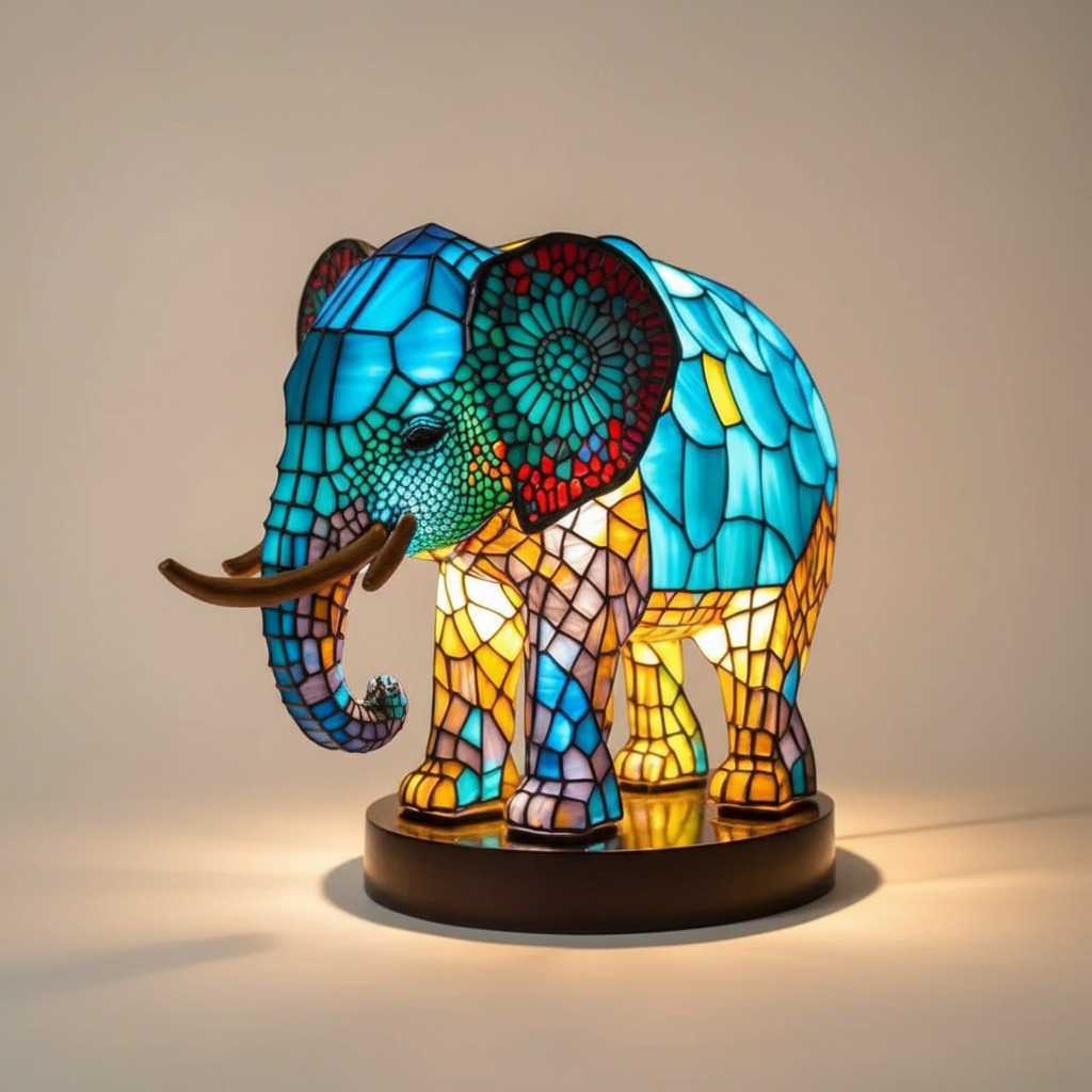 Konstnärlig bordslampa - LightArt | Veska Elefant