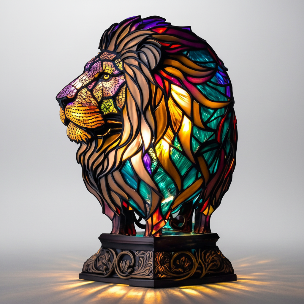 Konstnärlig bordslampa - LightArt | Veska Lejon