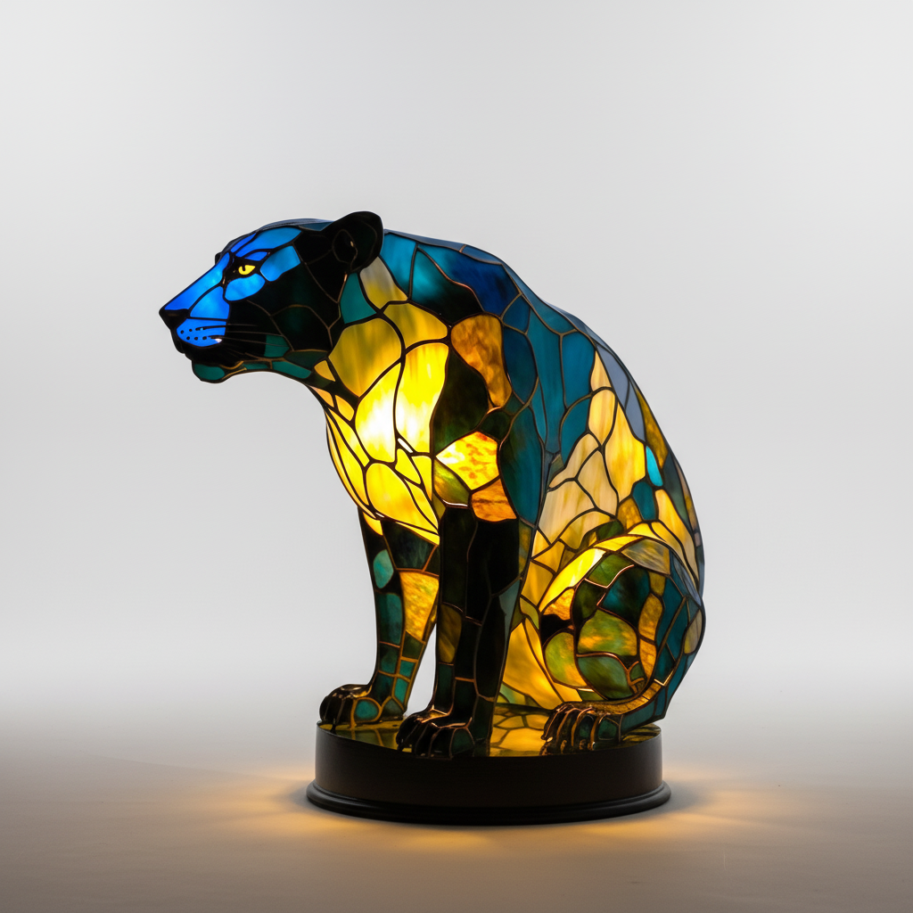 Konstnärlig bordslampa - LightArt | Veska Leopard