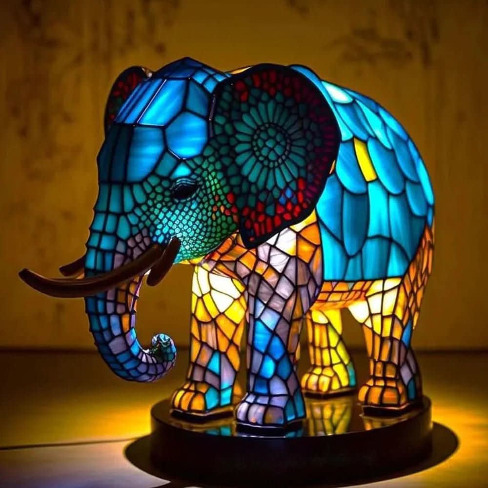 Konstnärlig bordslampa med djurmotiv för stiliga accenter | Veska ELEFANT 15CM