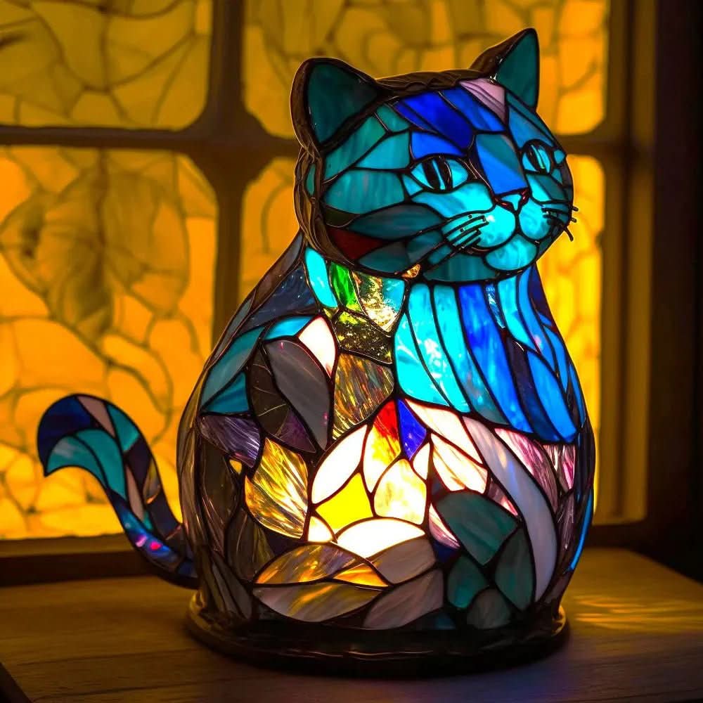 Konstnärlig bordslampa med djurmotiv för stiliga accenter | Veska KAT 15CM