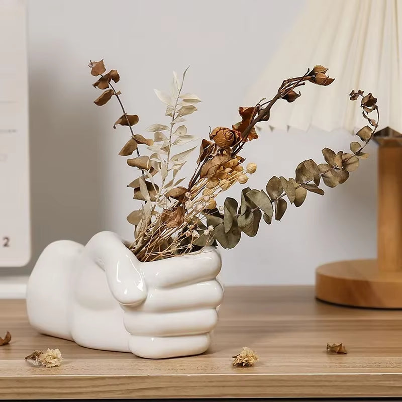 Konstnärlig Handgest Keramiktablet Blomvas | Veska