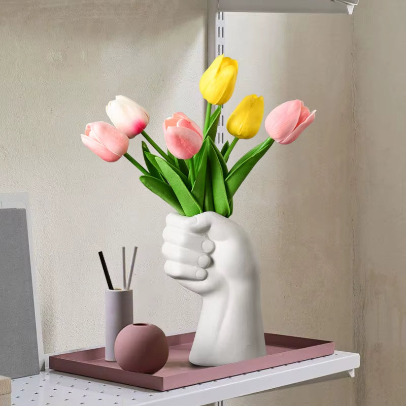 Konstnärlig Handgest Keramiktablet Blomvas | Veska