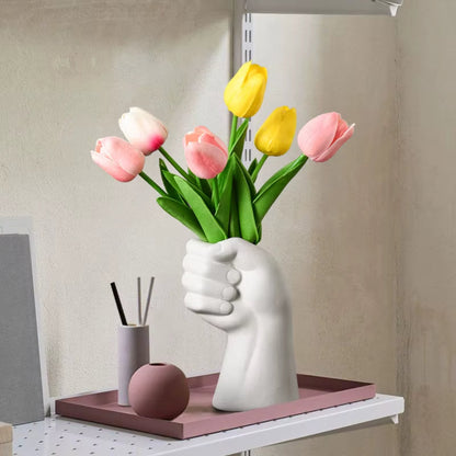 Konstnärlig Handgest Keramiktablet Blomvas | Veska