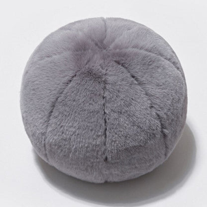 Kort Päls Boll Kudde | Veska Grå ungefär 30cm diameter