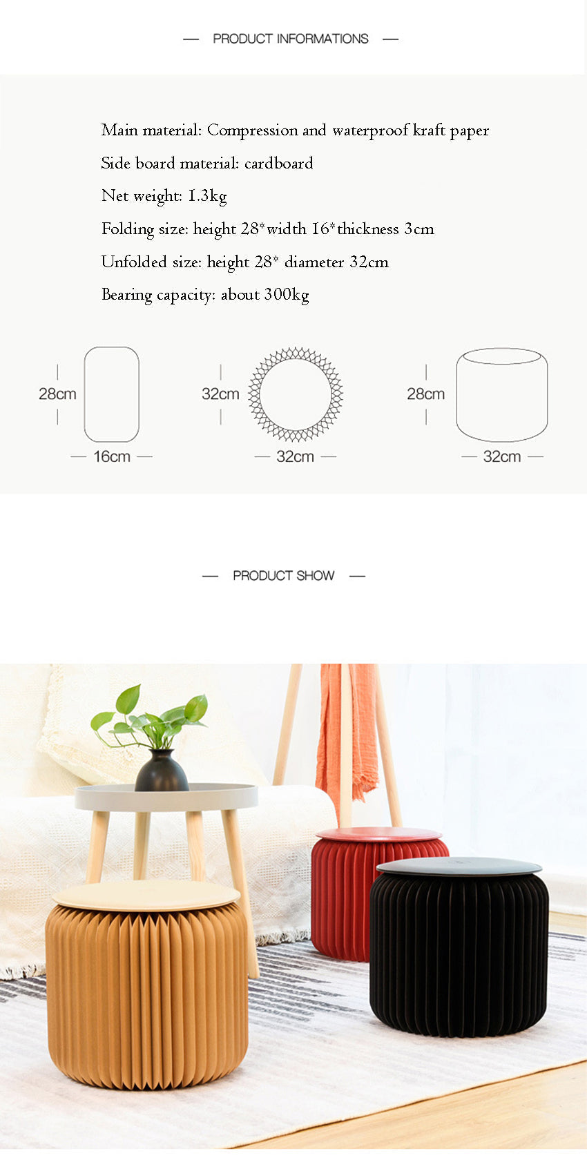 Kreativ bärbar hopfällbar pall | Veska