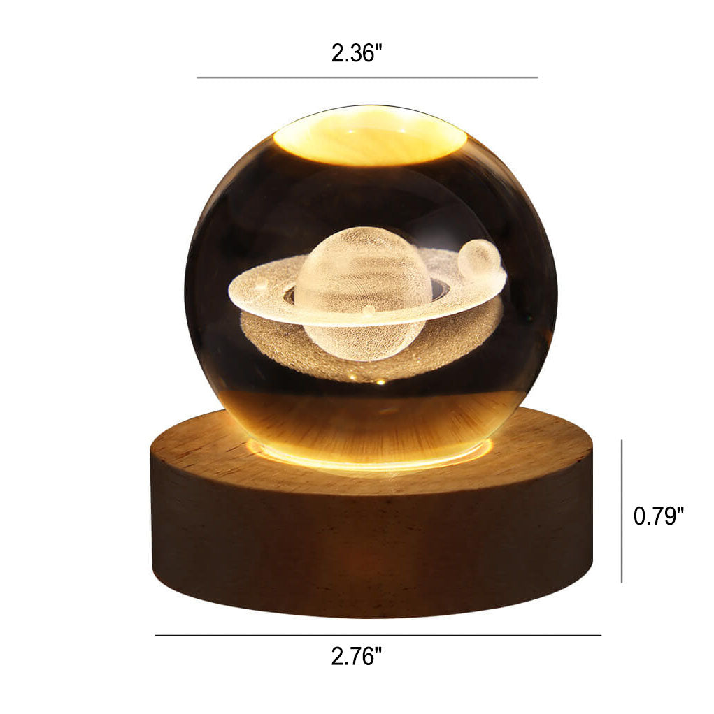 Kreativ Dekorativ Stjärnsystem Kristallboll USB LED Nattljus Bordslampa | Veska