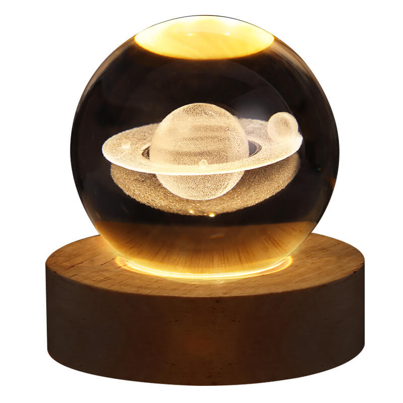 Kreativ Dekorativ Stjärnsystem Kristallboll USB LED Nattljus Bordslampa | Veska