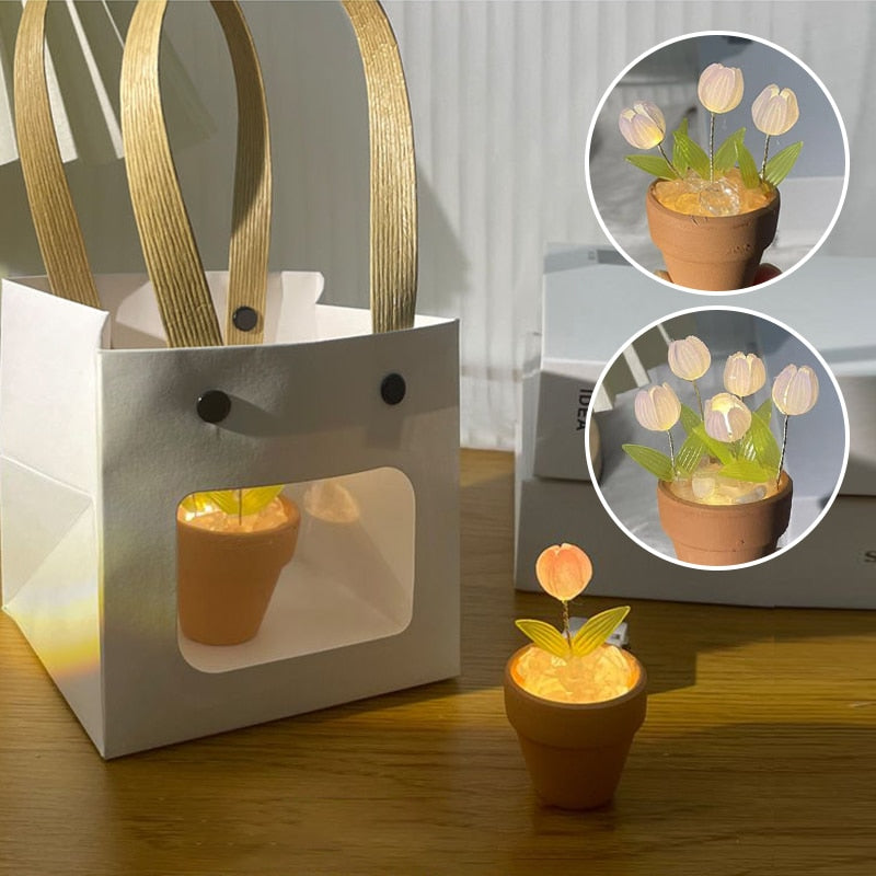 Kreativ DIY Ros Glow Nattlampa Dekor | Veska