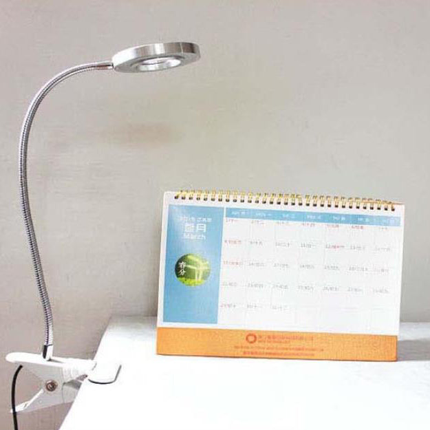 Kreativ enkel USB byxknapp LED läs-klipp skrivbordslampa | Veska
