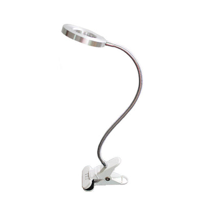 Kreativ enkel USB byxknapp LED läs-klipp skrivbordslampa | Veska Varm Ljus (3000K) Silver