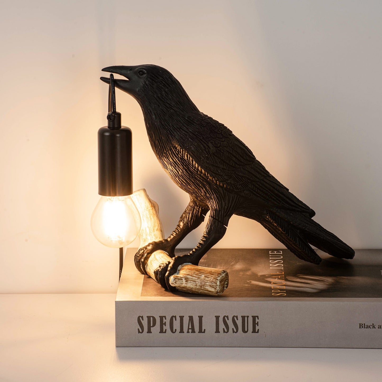 Kreativ fågelbordslampa sängbord nattljus vardagsrum sovrum atmosfär mini lampa | Veska