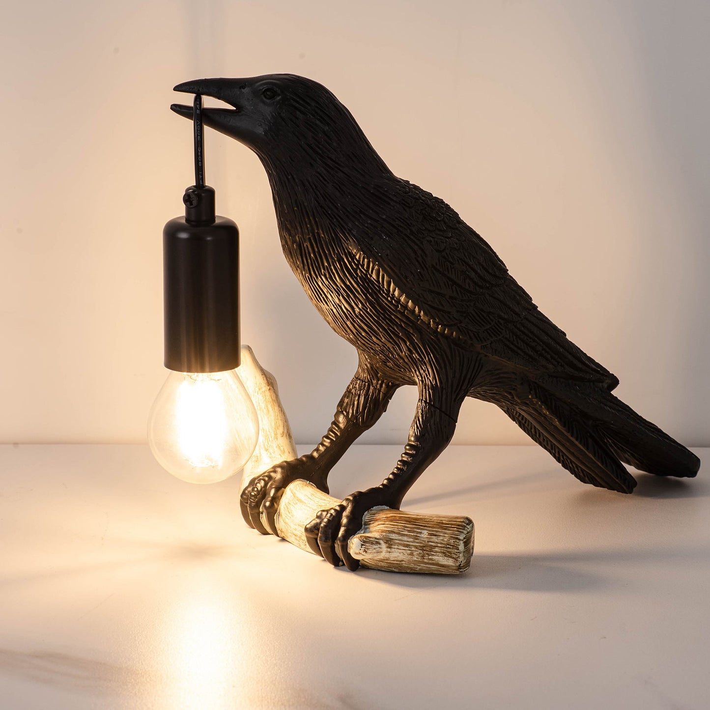 Kreativ fågelbordslampa sängbord nattljus vardagsrum sovrum atmosfär mini lampa | Veska