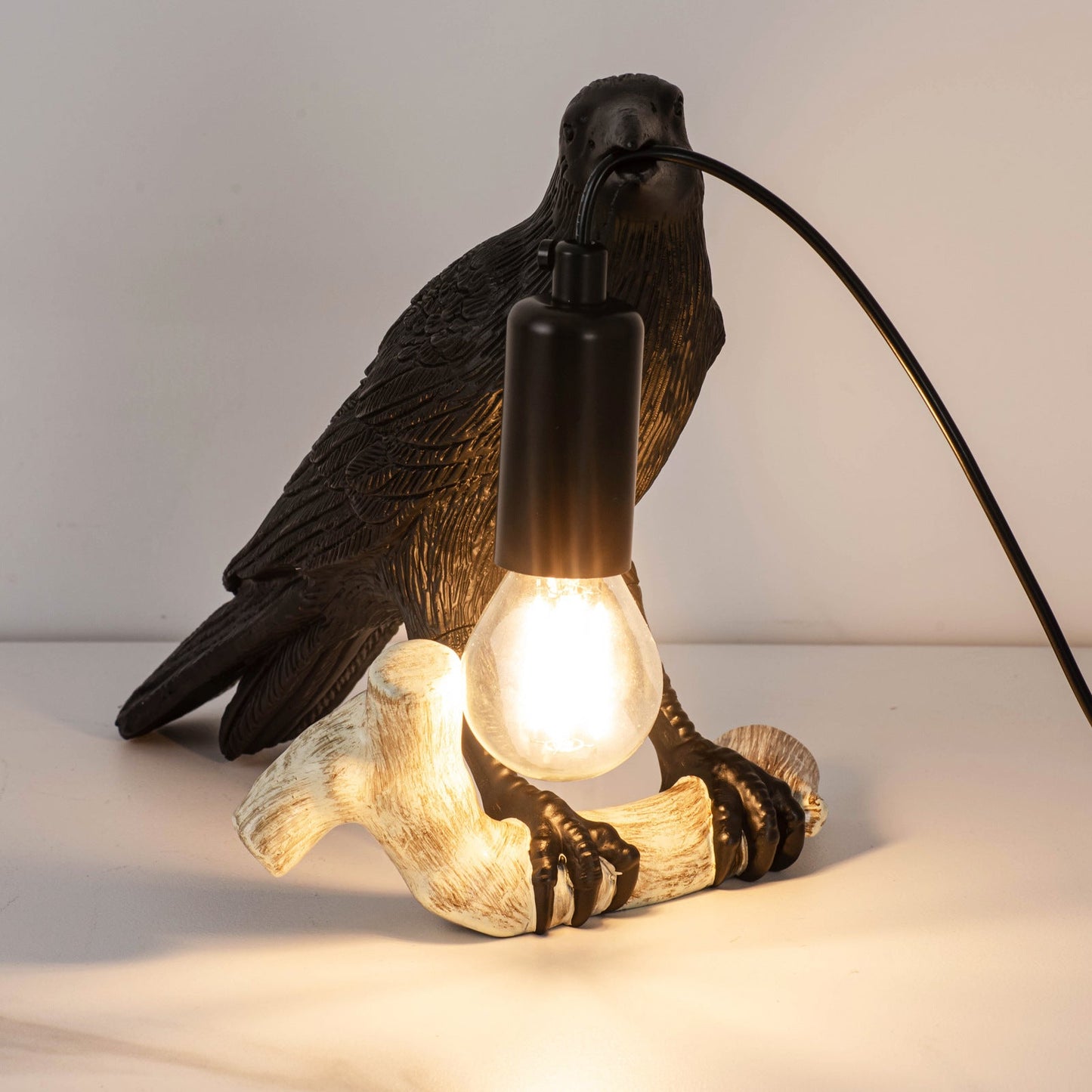 Kreativ fågelbordslampa sängbord nattljus vardagsrum sovrum atmosfär mini lampa | Veska