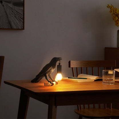 Kreativ fågelbordslampa sängbord nattljus vardagsrum sovrum atmosfär mini lampa | Veska