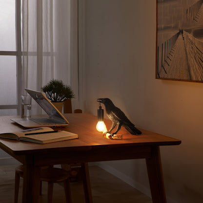 Kreativ fågelbordslampa sängbord nattljus vardagsrum sovrum atmosfär mini lampa | Veska