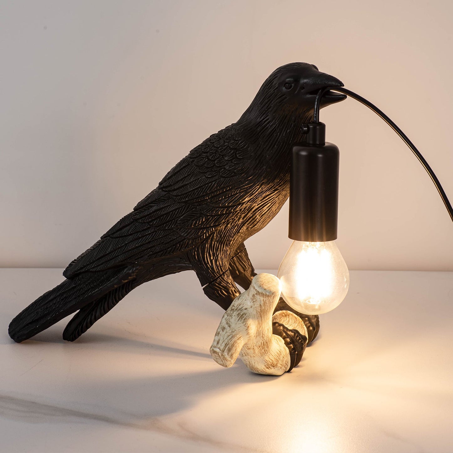 Kreativ fågelbordslampa sängbord nattljus vardagsrum sovrum atmosfär mini lampa | Veska