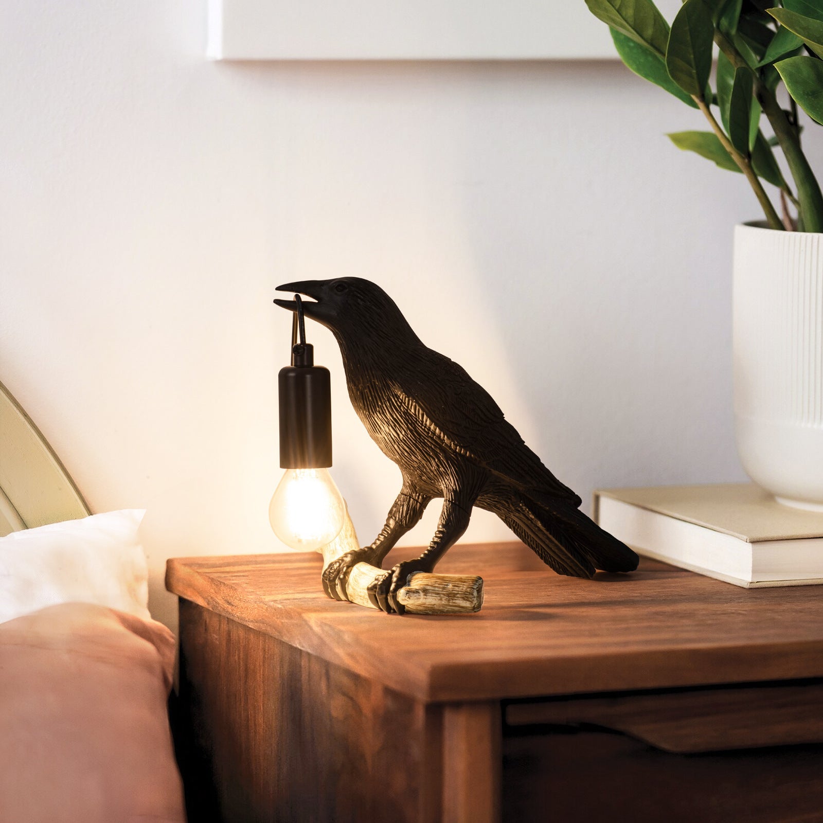 Kreativ fågelbordslampa sängbord nattljus vardagsrum sovrum atmosfär mini lampa | Veska