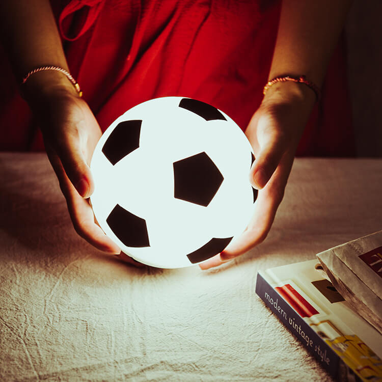 Kreativ Fotboll Silikon LED Nattlampa USB-laddnings Bordslampa | Veska